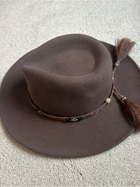 Bailey 1922 Men's Brown Wool Fedora with Braided Bead & Horsehair Band